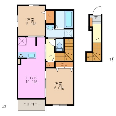 阿漕駅 徒歩20分 2階の物件間取画像