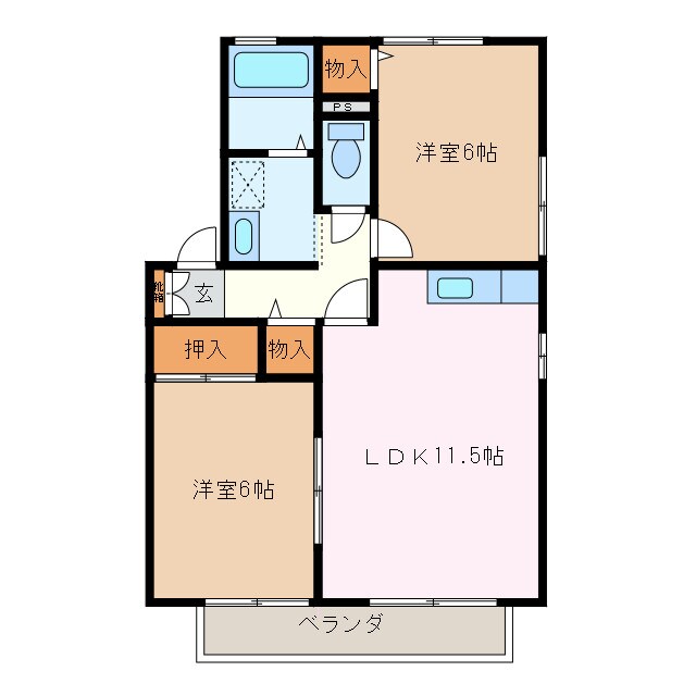 伊勢中川駅 徒歩7分 2階の物件間取画像