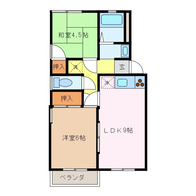 伊勢中川駅 徒歩10分 2階の物件間取画像