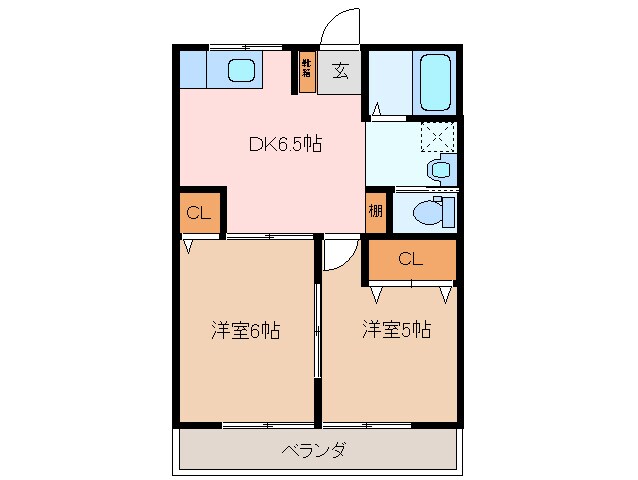 栃原駅 徒歩18分 2階の物件間取画像