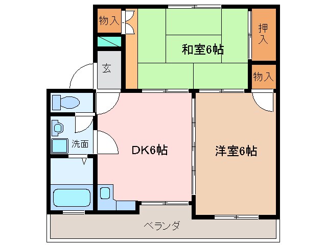 レーベンハイツ中部の物件間取画像