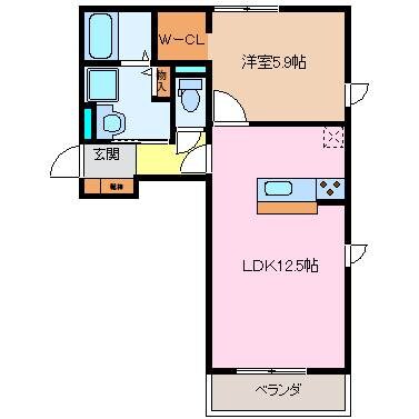 伊勢中川駅 徒歩5分 1階の物件間取画像