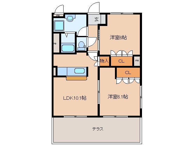 宮川駅 徒歩8分 2階の物件間取画像