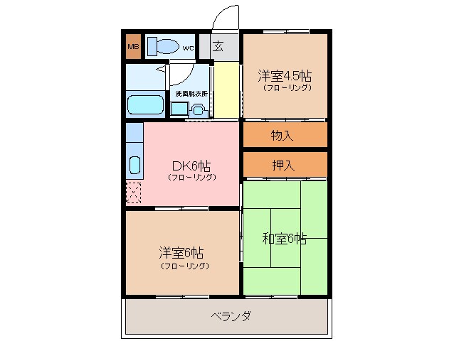 宇治山田駅 徒歩15分 3階の物件間取画像