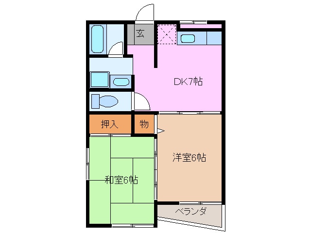 宮川駅 徒歩8分 2階の物件間取画像