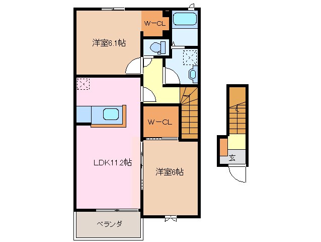 五十鈴川駅 徒歩17分 2階の物件間取画像