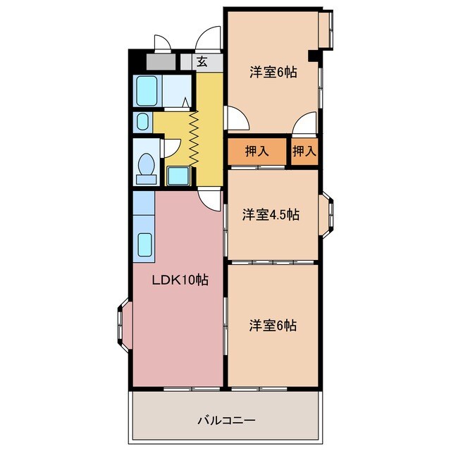 宇治山田駅 徒歩5分 3階の物件間取画像