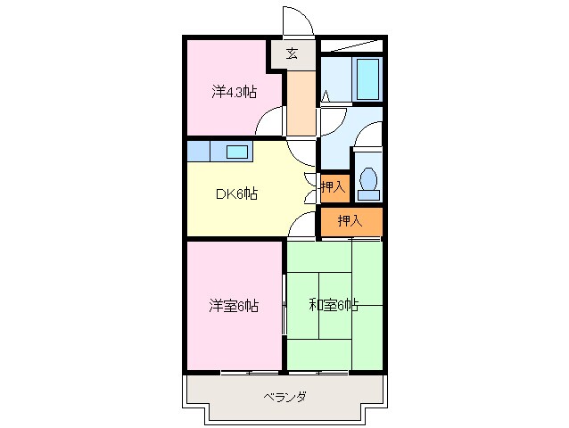 宮川駅 徒歩12分 2階の物件間取画像