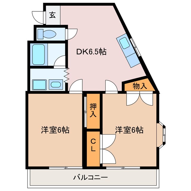 宮川駅 徒歩5分 3階の物件間取画像