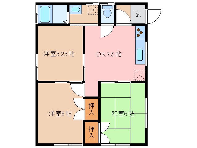 五十鈴ケ丘駅 徒歩42分 1階の物件間取画像