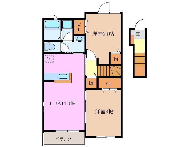 斎宮駅 徒歩33分 2階の物件間取画像