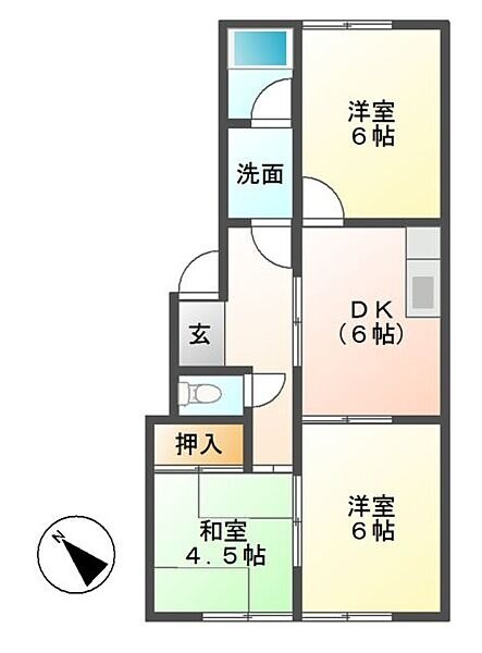 白塚駅 徒歩13分 1階の物件間取画像