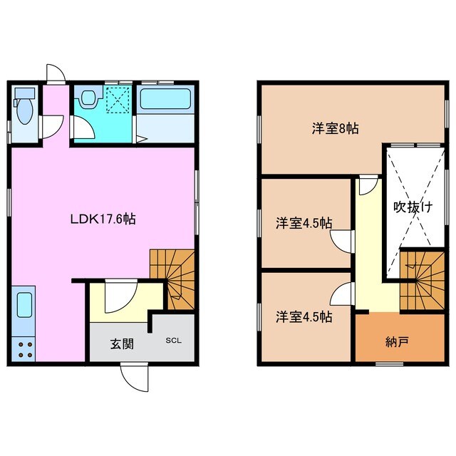 津駅 徒歩14分 1階の物件間取画像