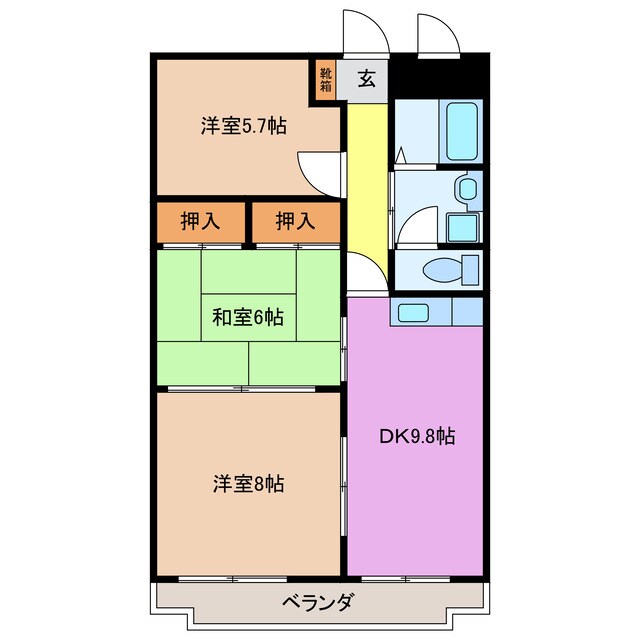 江戸橋駅 徒歩13分 2階の物件間取画像