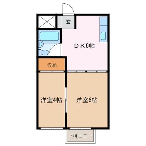 高茶屋駅 徒歩27分 2階の物件間取画像