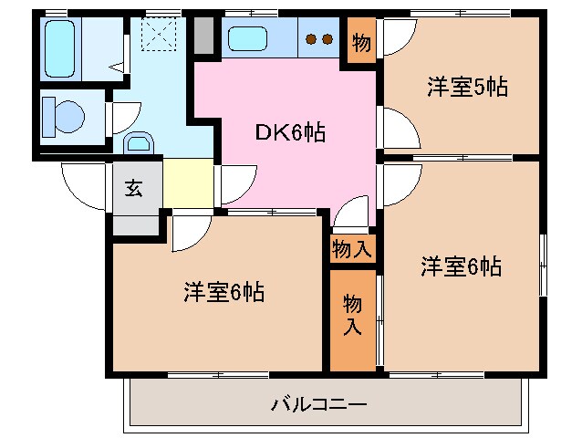 スカイヒル佃B棟の物件間取画像