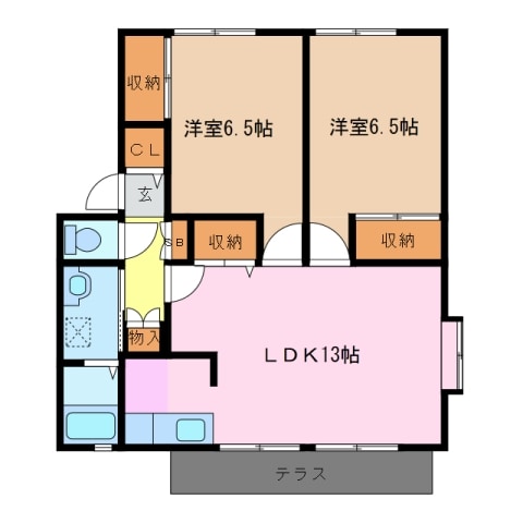 河原田駅 徒歩15分 1階の物件間取画像