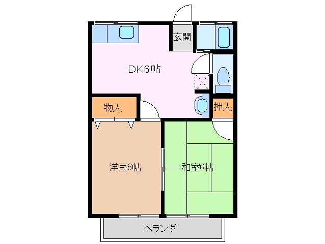 平田町駅 徒歩10分 2階の物件間取画像