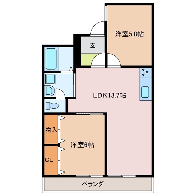 河原田駅 徒歩24分 1階の物件間取画像