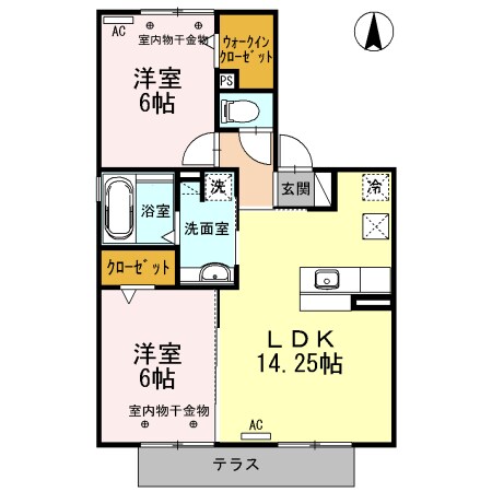 平田町駅 徒歩24分 1階の物件間取画像