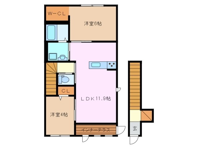 平田町駅 徒歩18分 2階の物件間取画像