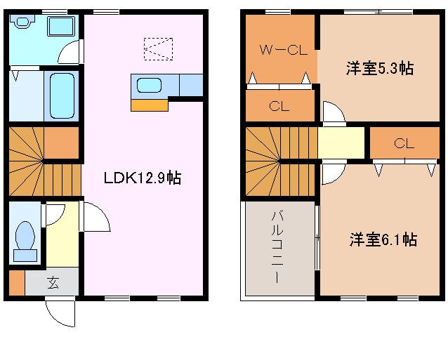 河原田駅 徒歩10分 1階の物件間取画像