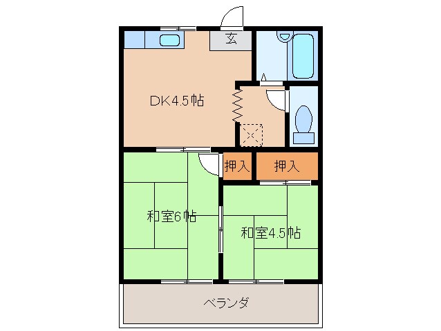 グリーンハイツフジの物件間取画像