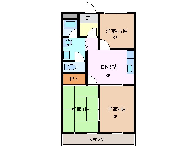 エクセル東山　南館の物件間取画像