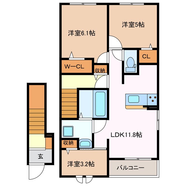 クレメントⅢの物件間取画像