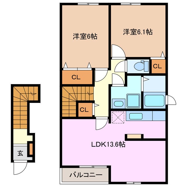 ルピナス　Ａ棟の物件間取画像