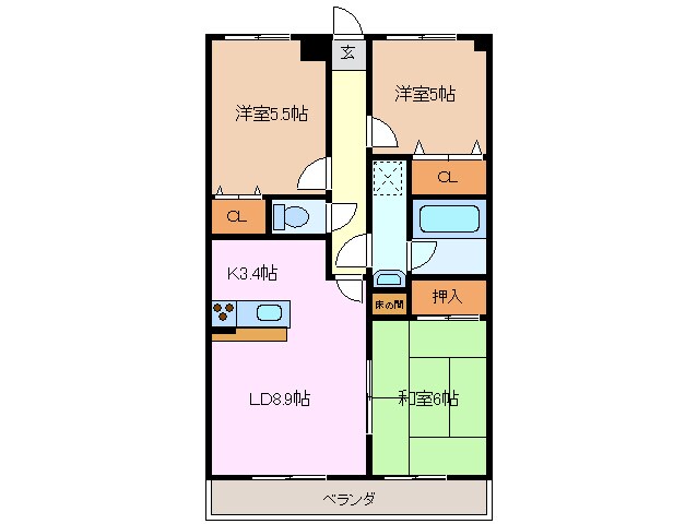 コスモマンションの物件間取画像