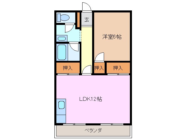 メゾンくわなM2の物件間取画像