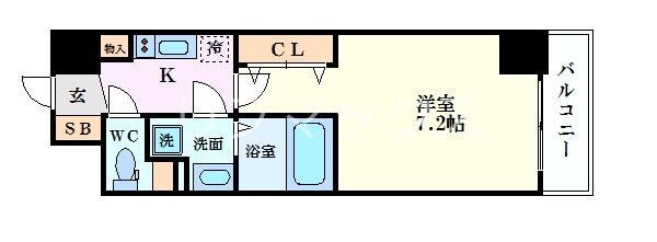 長堀橋駅 徒歩3分 14階の物件間取画像