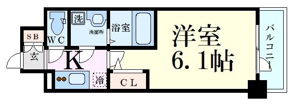 エスリード江坂アルテリアの物件間取画像