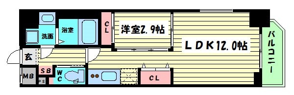 ラ・フォルム本町ＷＥＳTの物件間取画像