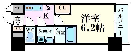 阿波座駅 徒歩8分 11階の物件間取画像