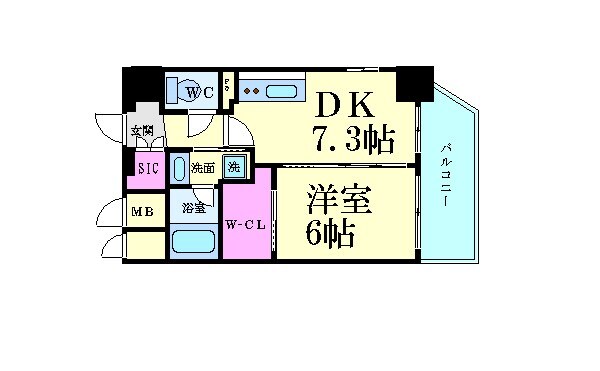 中津駅 徒歩7分 7階の物件間取画像