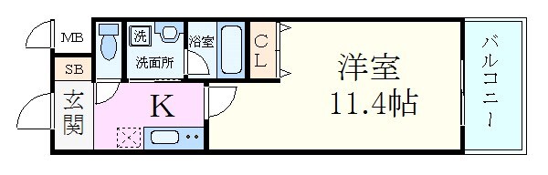 ルーエ江坂の物件間取画像