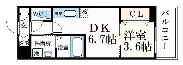 Ksスクエア江坂の物件間取画像