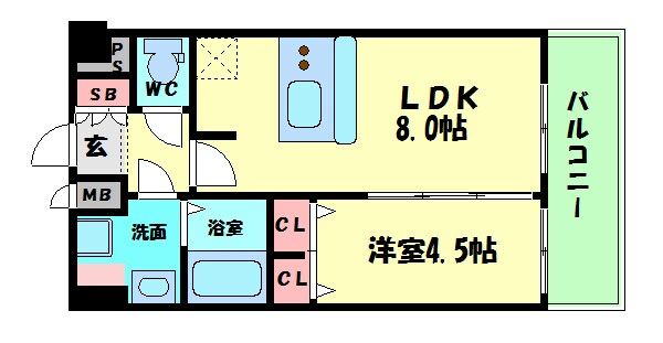 阿波座駅 徒歩2分 11階の物件間取画像