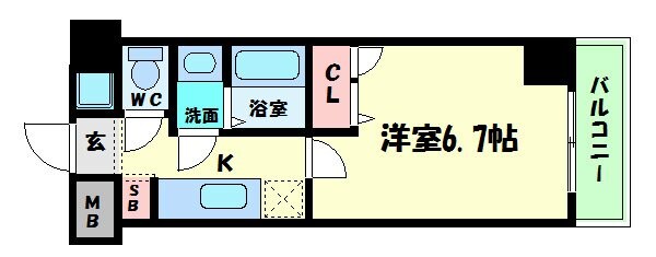 シャルマンフジ大阪城南の物件間取画像