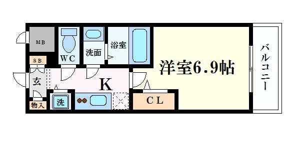 エスリード松屋町SOUTHの物件間取画像