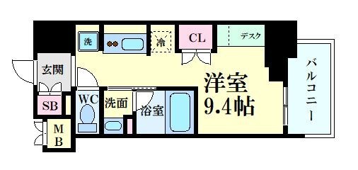 阿波座駅 徒歩5分 13階の物件間取画像