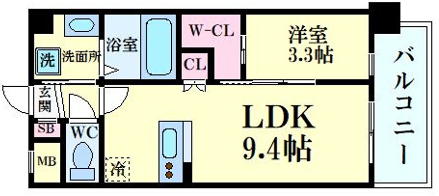 セレニテ江坂ミラクの物件間取画像