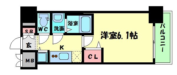 プレサンスタワー難波WESTの物件間取画像