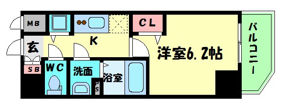 プレサンス北堀江　の物件間取画像