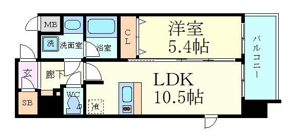 プレサンス松屋町駅前デュオの物件間取画像