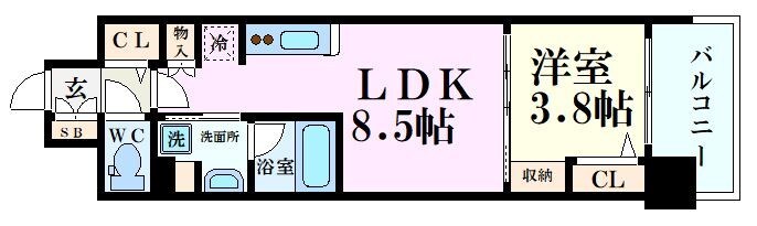 長堀橋駅 徒歩1分 10階の物件間取画像