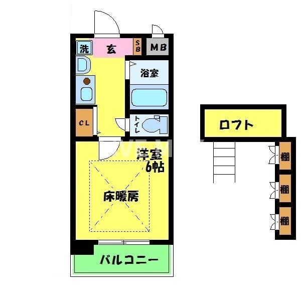 エステムコート梅田茶屋町デュアルスペースの物件間取画像