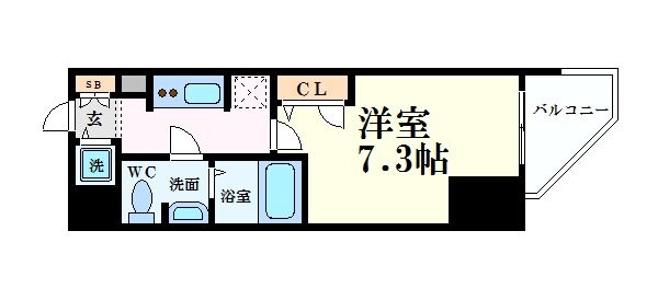 谷町四丁目駅 徒歩5分 8階の物件間取画像